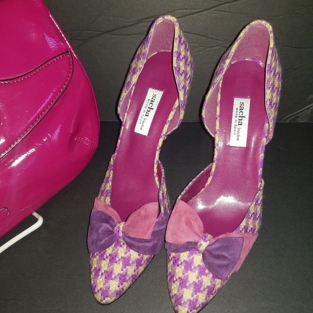 Sacha London Purple Checkered Pump 8